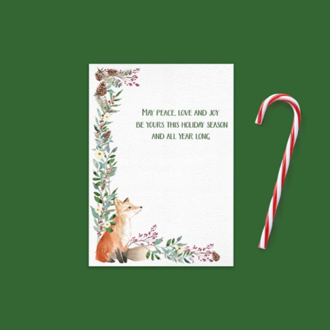 Cartes Pour Fêtes Annuelles Vacances de Fox d'hiver Frame de Noël (Créateur téléchargé)