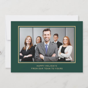 Cartes Pour Fêtes Annuelles Vacances de la photo d'entreprise Green Gold