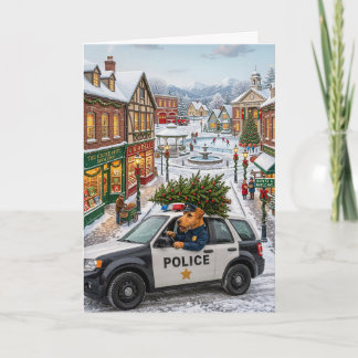 Cartes Pour Fêtes Annuelles Vacances de la police Airedale Terrier