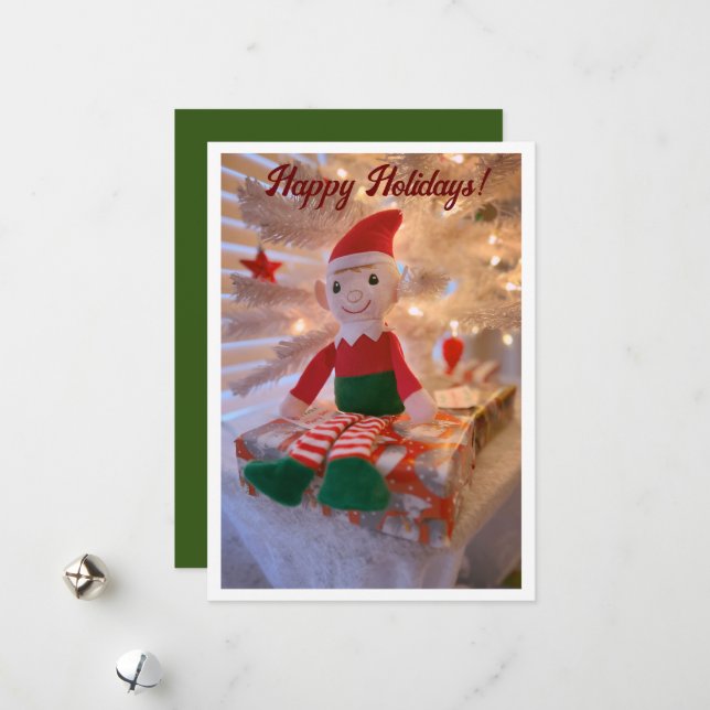 Cartes Pour Fêtes Annuelles Vacances de lutin (Devant/Arrière en situation)
