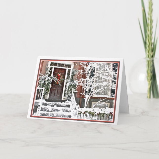 Cartes Pour Fêtes Annuelles Vacances de Noël à Beacon Hill : Boston MA (Devant)