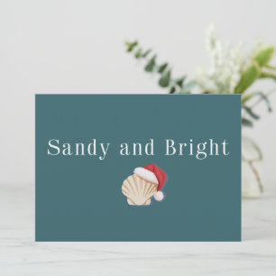 Cartes Pour Fêtes Annuelles Vacances de Noël à la plage Sableuse et Mer Lumine