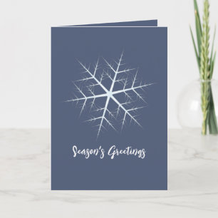 Cartes Pour Fêtes Annuelles Vacances de Noël Bleu Marine Simple Flocon de Neig