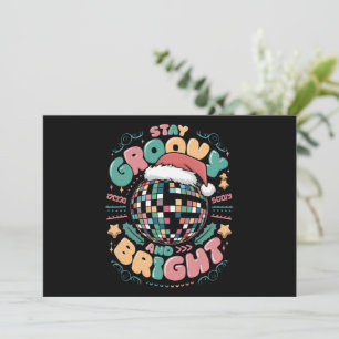 Cartes Pour Fêtes Annuelles Vacances de Noël Groovy Restez Groovy Et Lumineux