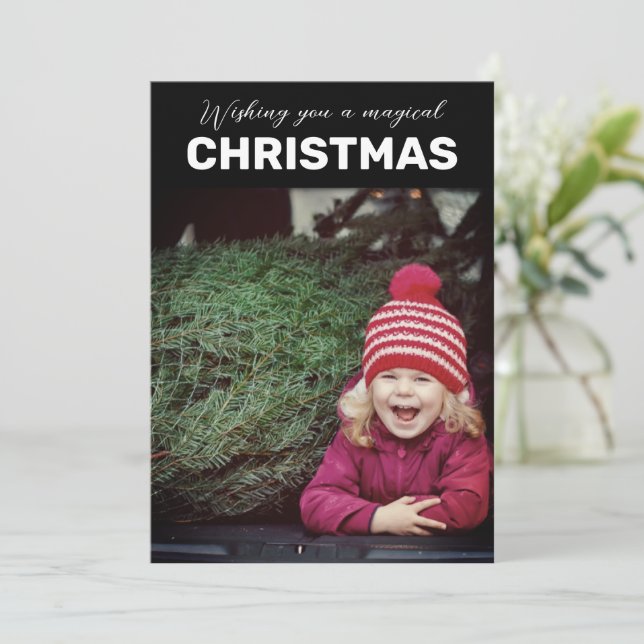 Cartes Pour Fêtes Annuelles Vacances de Noël magique (Debout devant)