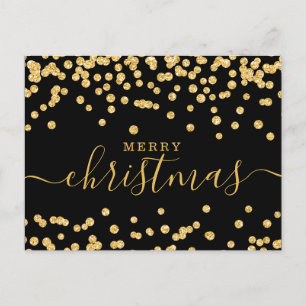 Cartes Pour Fêtes Annuelles Vacances de Noël OR simple Parties scintillant noi