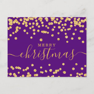 Cartes Pour Fêtes Annuelles Vacances de Noël OR simple Parties scintillant pou