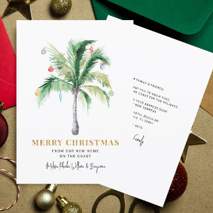 Cartes Pour Fêtes Annuelles Vacances de Noël Palm Tree Moving Coastal