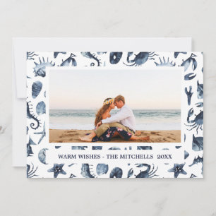 Cartes Pour Fêtes Annuelles Vacances de Noël plage Paysage nautique Photo