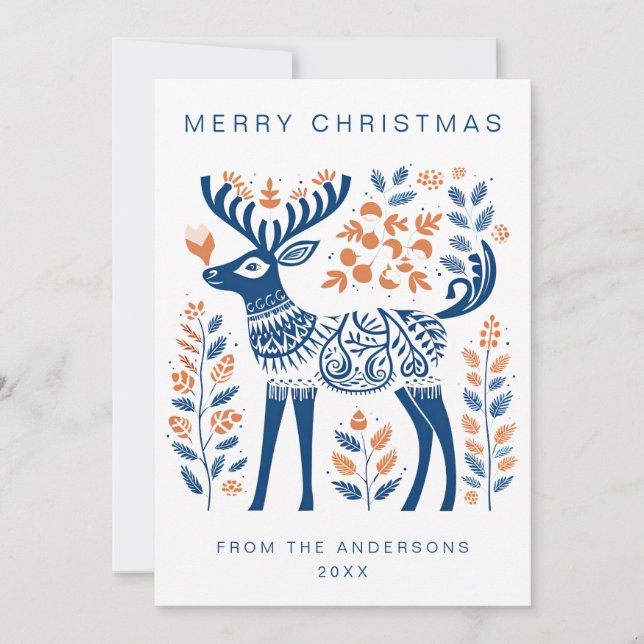 Cartes Pour Fêtes Annuelles Vacances de Noël scandinaves (Devant)