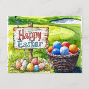 Cartes Pour Fêtes Annuelles Vacances de Pâques de golf avec balle de golf sur 