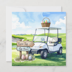 Cartes Pour Fêtes Annuelles Vacances de Pâques de golf sur terrain de golf