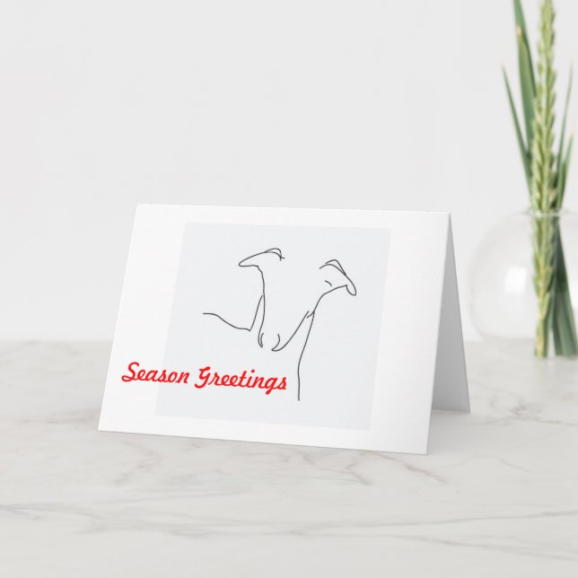 Cartes Pour Fêtes Annuelles Vacances de whippet, Noël (Devant)