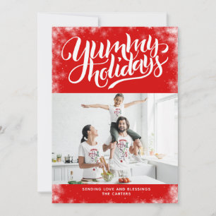 Cartes Pour Fêtes Annuelles Vacances Délicieuses Lettre Rouge Blanc Photo Pers