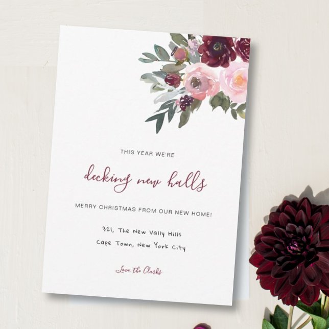 Cartes Pour Fêtes Annuelles vacances déménagement Noël changement d'adresse fl (Créateur téléchargé)