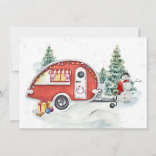 Cartes Pour Fêtes Annuelles Vacances d'hiver Campeur de VR Camping Neige