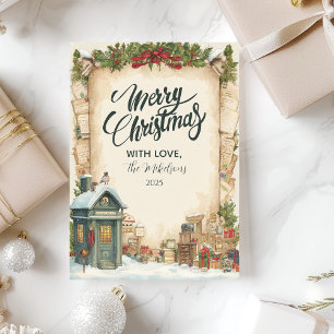 Cartes Pour Fêtes Annuelles Vacances d'hiver dans la boîte aux lettres rouge