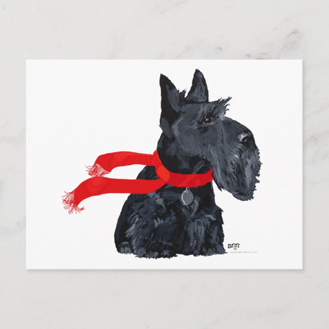 Cartes Pour Fêtes Annuelles Vacances d'hiver du Scottish Terrier (Devant)