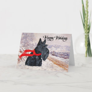 Cartes Pour Fêtes Annuelles Vacances d'hiver du Terrier Écossais