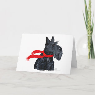 Cartes Pour Fêtes Annuelles Vacances d'hiver du Terrier Écossais