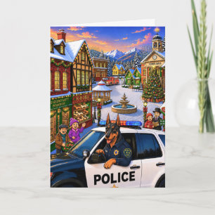 Cartes Pour Fêtes Annuelles Vacances du Doberman de la Police 