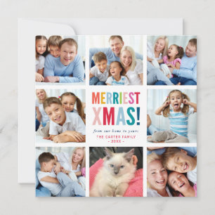 Cartes Pour Fêtes Annuelles VACANCES EN FAMILLE multi 8 photo fun carrés moder