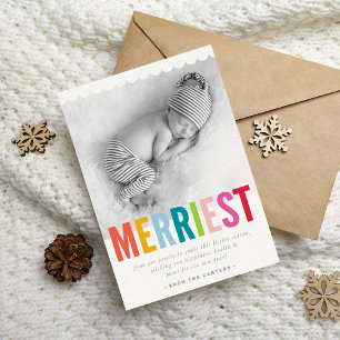 Cartes Pour Fêtes Annuelles VACANCES FAMILIALE PHOTO plus joyeuse couleur vive