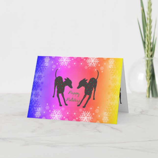 Cartes Pour Fêtes Annuelles Vacances Greyhound italienne (Devant)