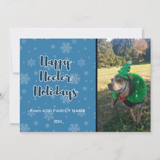 Cartes Pour Fêtes Annuelles Vacances Happy Heeler Bleu (Devant)