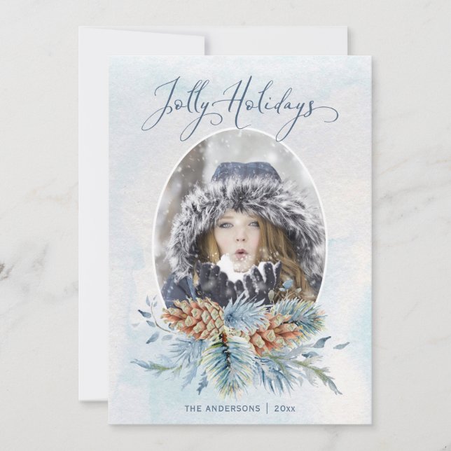 Cartes Pour Fêtes Annuelles Vacances hiver Pine Jolly | Photo (Devant)