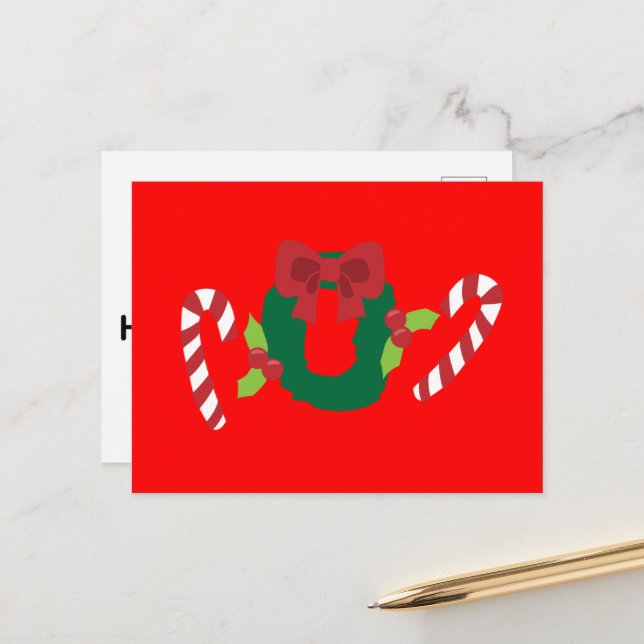 Cartes Pour Fêtes Annuelles Vacances Holly Jolly (Devant/Arrière en situation)