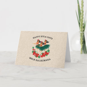 Cartes Pour Fêtes Annuelles Vacances Hula Célestes Filles Hula Hawaïennes