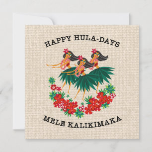 Cartes Pour Fêtes Annuelles Vacances Hula Célestes Filles Hula Hawaïennes