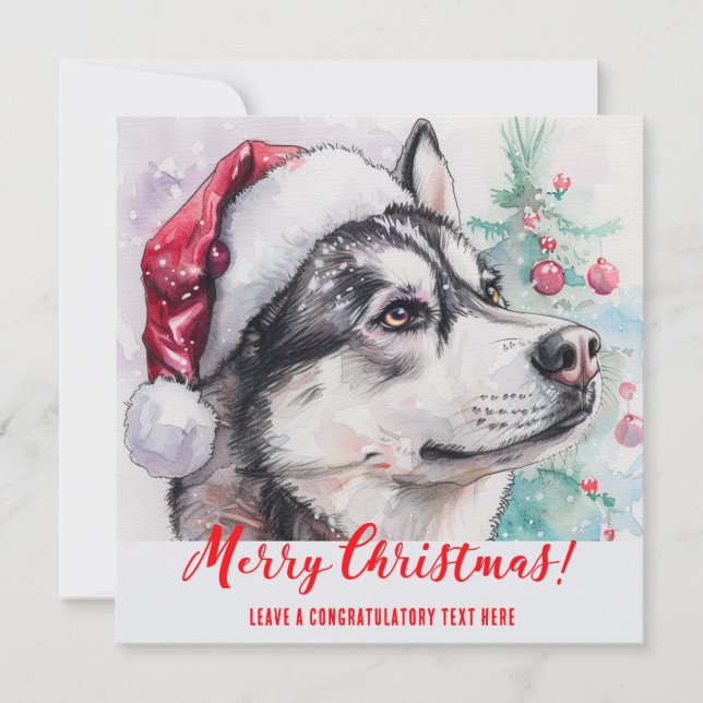 Cartes Pour Fêtes Annuelles Vacances Husky Sibériennes personnalisées (Devant)