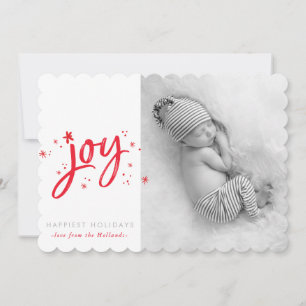 Cartes Pour Fêtes Annuelles VACANCES JOIE PHOTO moderne festif amusant rouge é