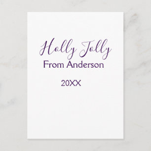 Cartes Pour Fêtes Annuelles Vacances joyeuses et saintes ajoutez nom famille a