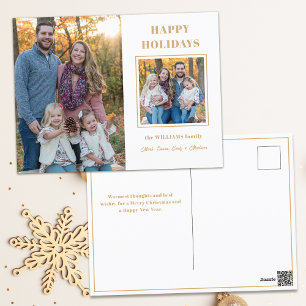 Cartes Pour Fêtes Annuelles Vacances Joyeuses Or Moderne Deux photos