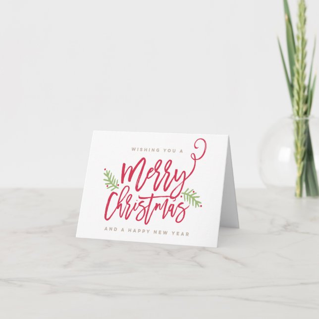 Cartes Pour Fêtes Annuelles Vacances lumineuses de Noël de manuscrit moderne (Devant)