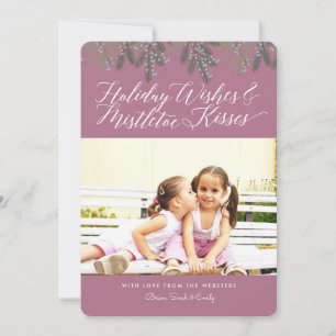 Cartes Pour Fêtes Annuelles Vacances & Mistletoe Kisses Photo de Noël