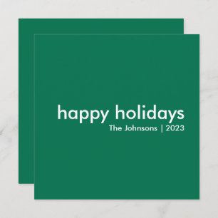 Cartes Pour Fêtes Annuelles Vacances modernes Minimaliste Joyeux Noël vert