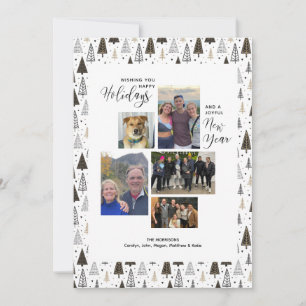 Cartes Pour Fêtes Annuelles Vacances modernes Nouvel An Photo Collage Main tir