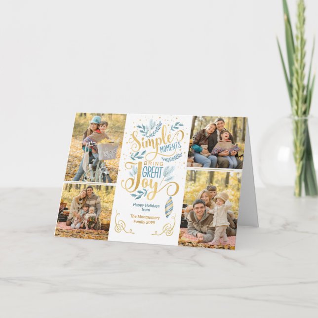 Cartes Pour Fêtes Annuelles Vacances Moments simples Apporter une grande joie  (Devant)