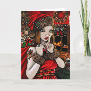 Cartes Pour Fêtes Annuelles Vacances Père Noël impertinent rétro Chris