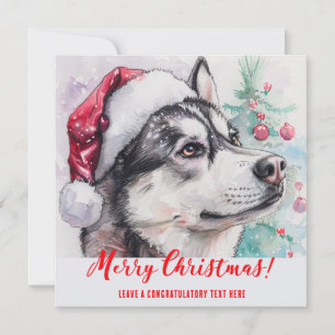 Cartes Pour Fêtes Annuelles Vacances Personnalisées avec un Husky Sibérien