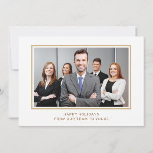 Cartes Pour Fêtes Annuelles Vacances photo classe or blanc affaires d'entrepri