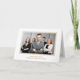 Cartes Pour Fêtes Annuelles Vacances photo classe or blanc affaires d'entrepri