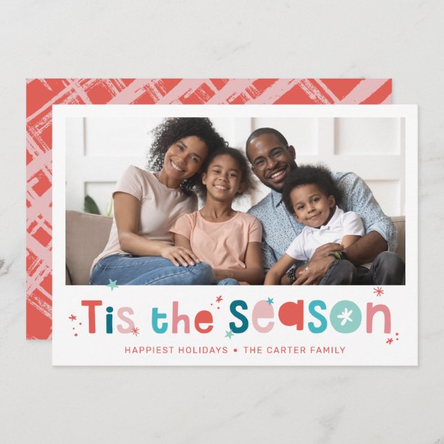 Cartes Pour Fêtes Annuelles VACANCES PHOTO fun noël citent cette saison (Devant / Derrière)