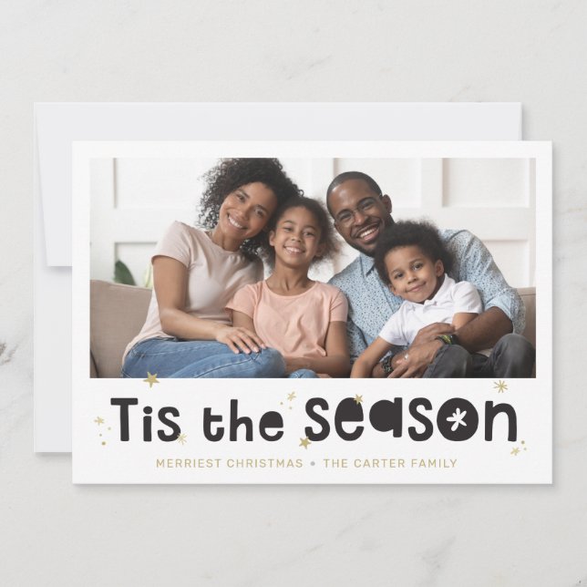 Cartes Pour Fêtes Annuelles VACANCES PHOTO fun noël citent cette saison (Devant)