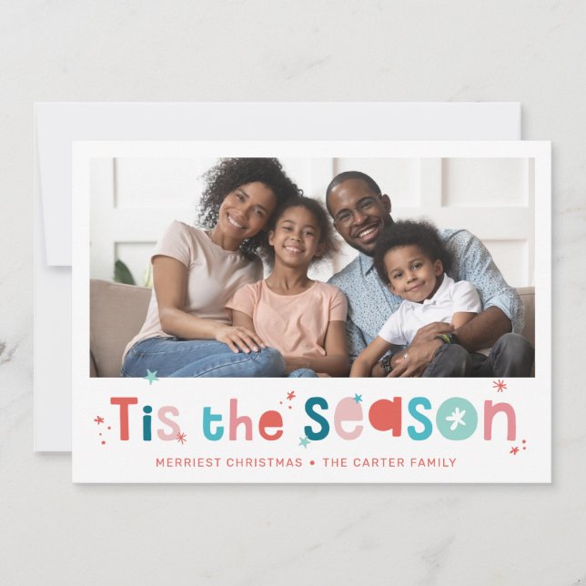 Cartes Pour Fêtes Annuelles VACANCES PHOTO fun noël citent cette saison (Devant)