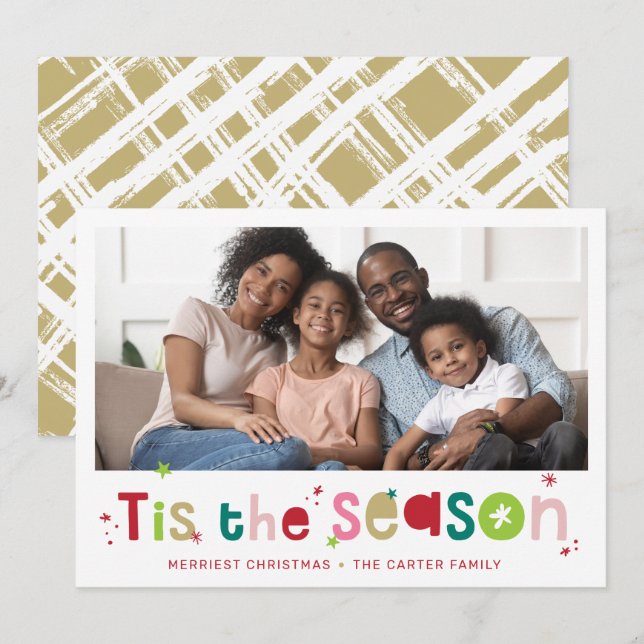 Cartes Pour Fêtes Annuelles VACANCES PHOTO fun noël citent cette saison (Devant / Derrière)